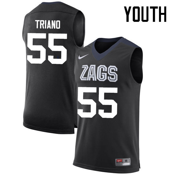 Youth #55 Dustin Triano Gonzaga Bulldogs College Basketball Jerseys-Black
